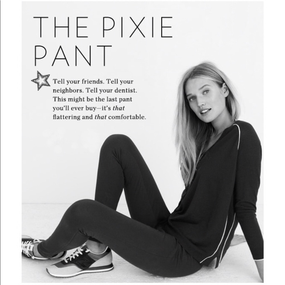 J. Crew Pixie front zip pant in black